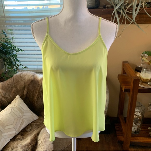 ๐ 2/$10 Lush neon green yellow tank top crisscross back - Picture 6 of 8